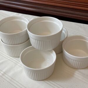 Set of 6 White Ceramic 3 1/2” Ramekins